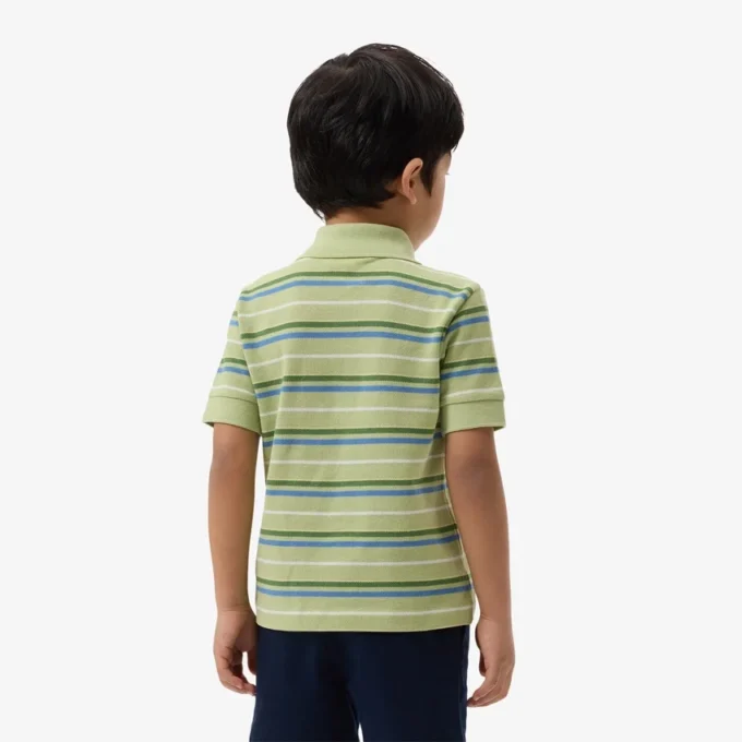 Petit Piqua-polo met contrasterende strepen