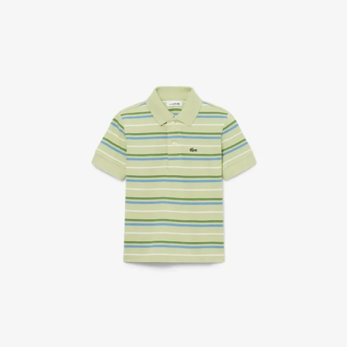 Petit Piqua-polo met contrasterende strepen