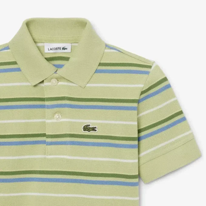 Petit Piqua-polo met contrasterende strepen