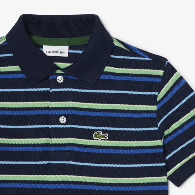 Petit Piqua-polo met contrasterende strepen voor jongens