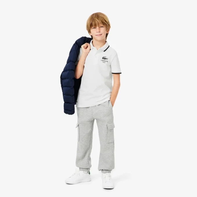 Petit Piqua-polo met gestreepte kraag voor jongens