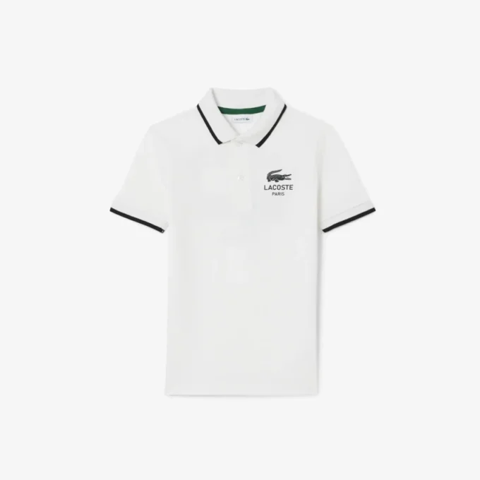 Petit Piqua-polo met gestreepte kraag voor jongens