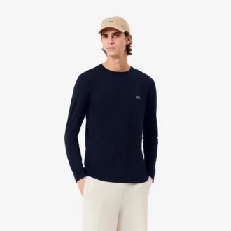 Pima-katoenen T-shirt met lange mouwen voor heren