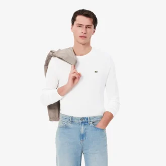Pima-katoenen T-shirt met lange mouwen voor heren