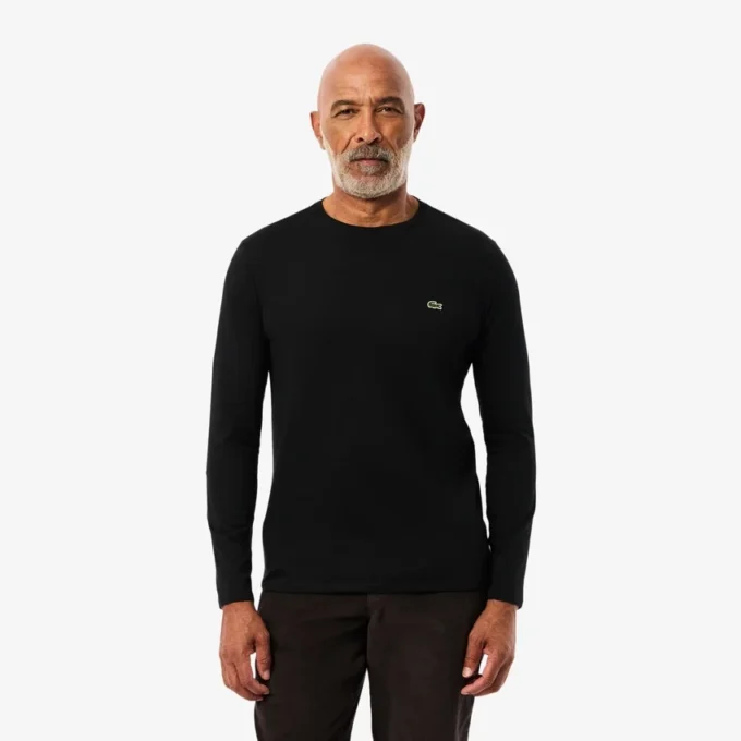 Pima-katoenen T-shirt met lange mouwen voor heren