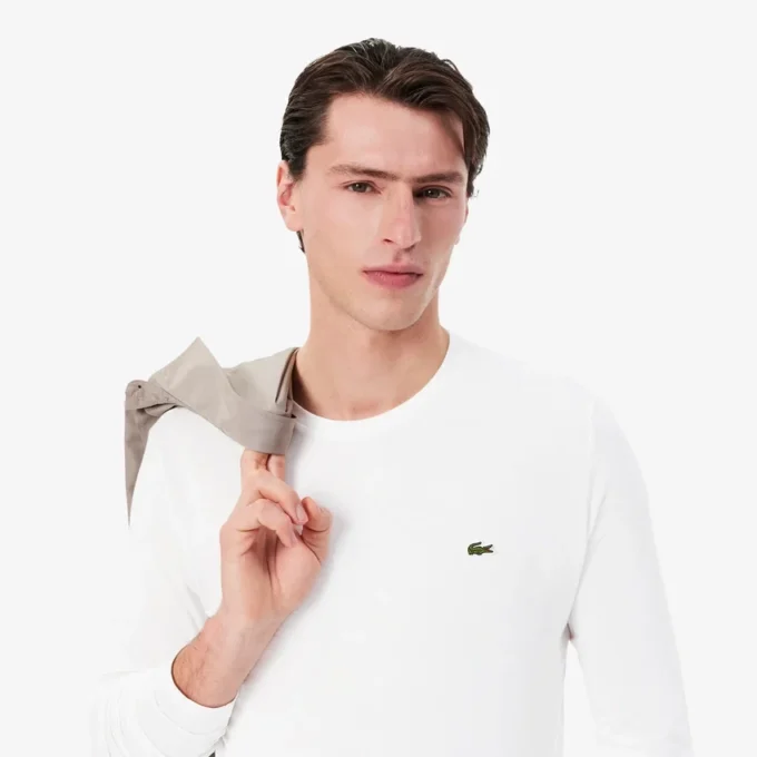 Pima-katoenen T-shirt met lange mouwen voor heren