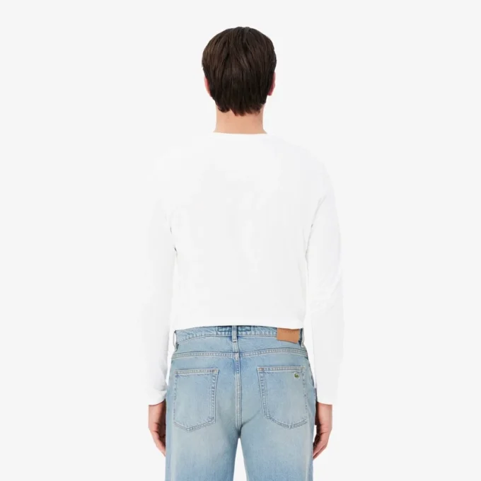 Pima-katoenen T-shirt met lange mouwen voor heren