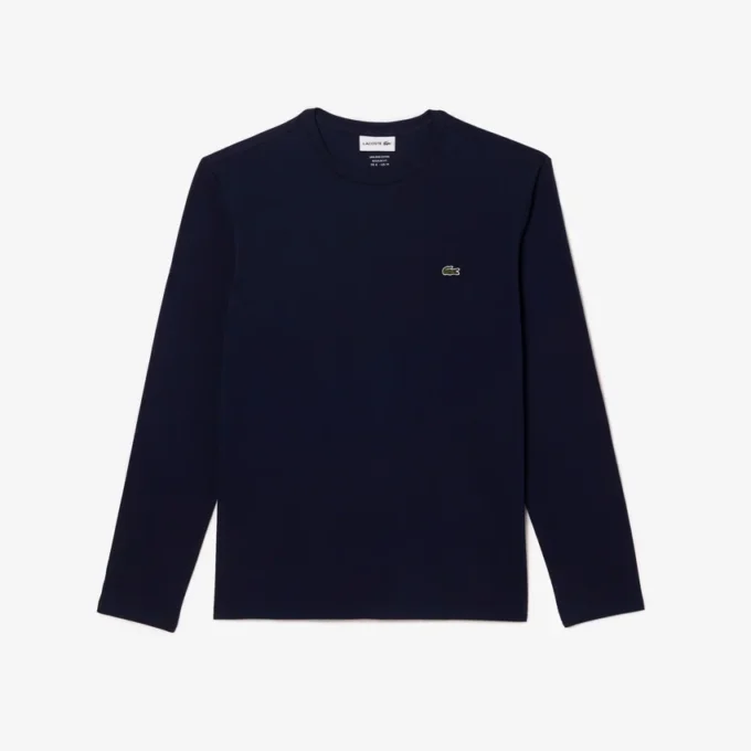Pima-katoenen T-shirt met lange mouwen voor heren