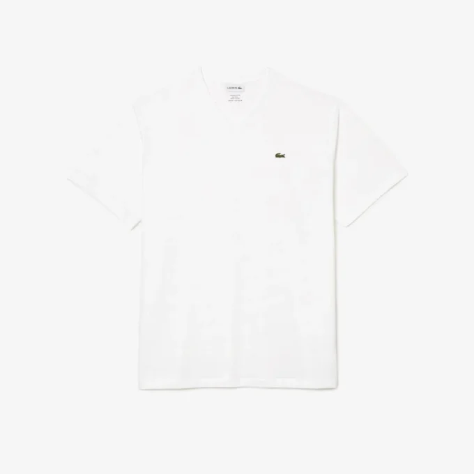 Pima T-shirt met V-hals en ruime pasvorm voor heren