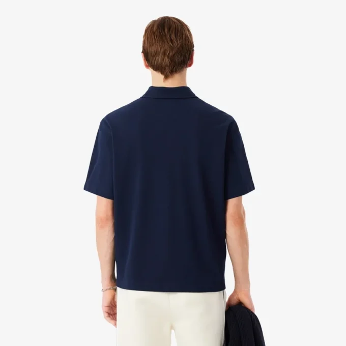 Piqué-shirt met korte mouwen en relaxte pasvorm