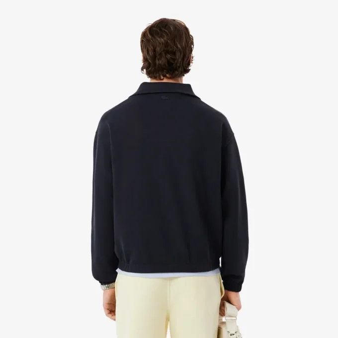 Piqué-sweatshirt met rits en losse pasvorm