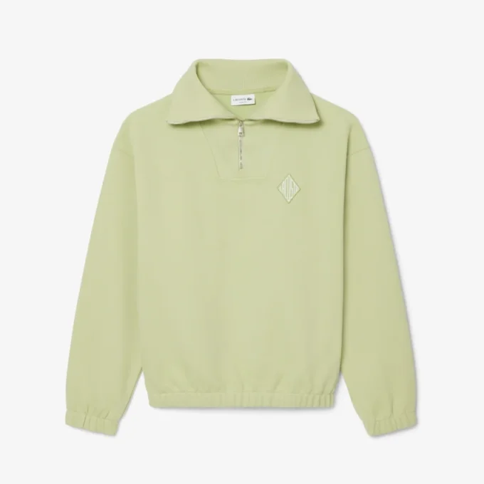 Piqué-sweatshirt met rits en losse pasvorm