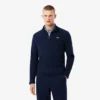 Polar fleece golfshirt met kwartrits voor heren