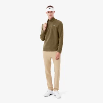Polar fleece golfshirt met kwartrits voor heren