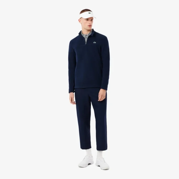 Polar fleece golfshirt met kwartrits voor heren