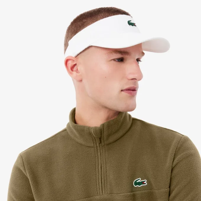 Polar fleece golfshirt met kwartrits voor heren