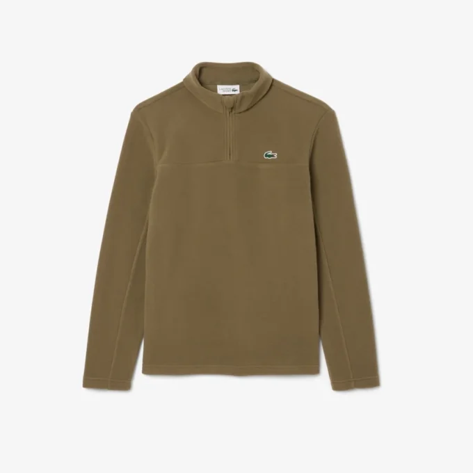 Polar fleece golfshirt met kwartrits voor heren
