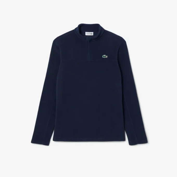 Polar fleece golfshirt met kwartrits voor heren