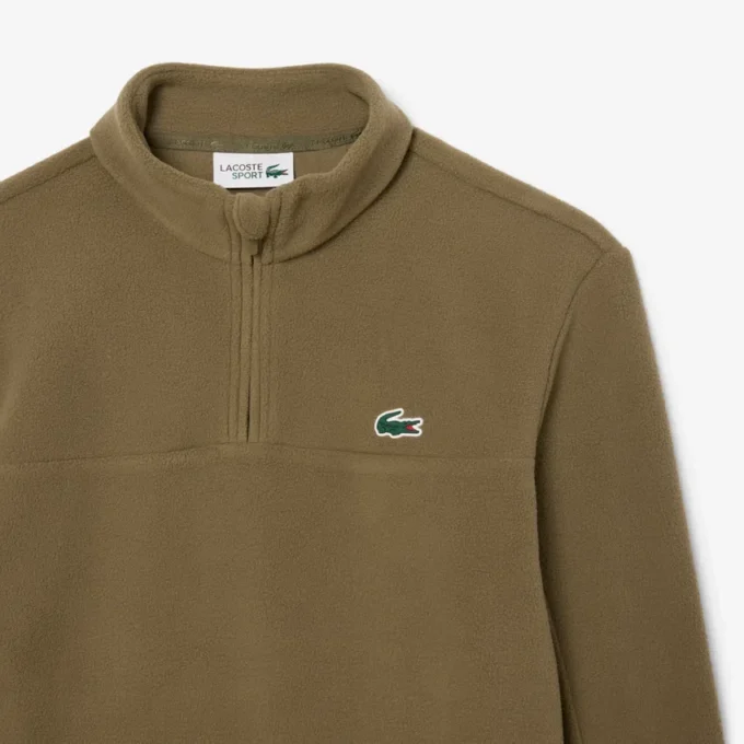 Polar fleece golfshirt met kwartrits voor heren