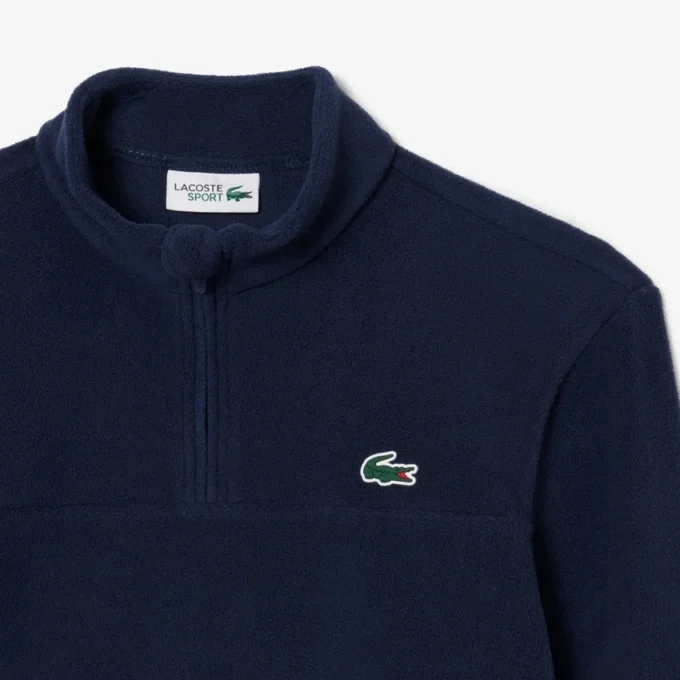 Polar fleece golfshirt met kwartrits voor heren