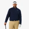 Polar fleece golfshirt met kwartrits voor heren