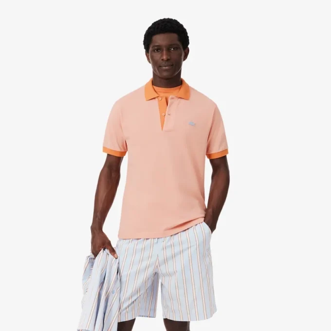 Polo met klassieke pasvorm en contrasterende ribboord