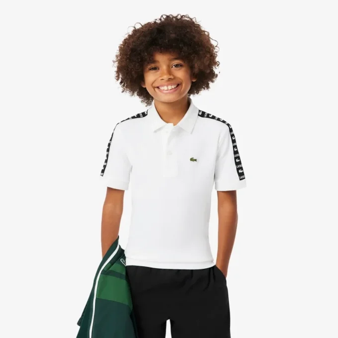 Polo-shirt van katoen met merkstreep