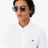 Poplin shirt met korte mouwen en normale pasvorm