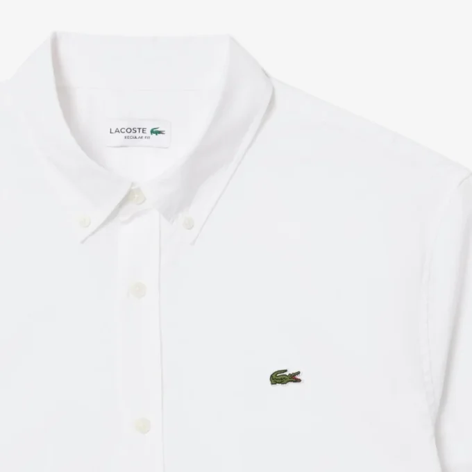Poplin shirt met korte mouwen en normale pasvorm