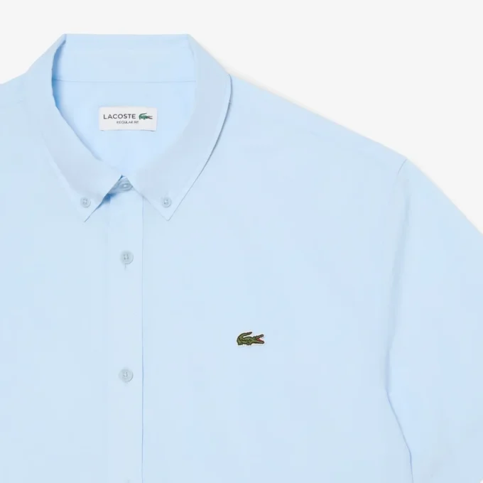 Poplin shirt met korte mouwen en normale pasvorm