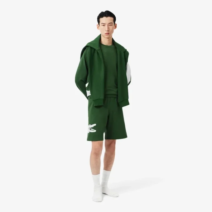 Recht gesneden fleece loungeshorts