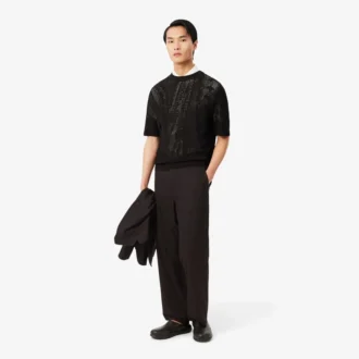 Rechte gestreepte katoenen pantalon