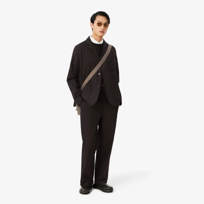 Rechte gestreepte katoenen pantalon