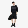 Regular fit fleece-short met kleurblokken