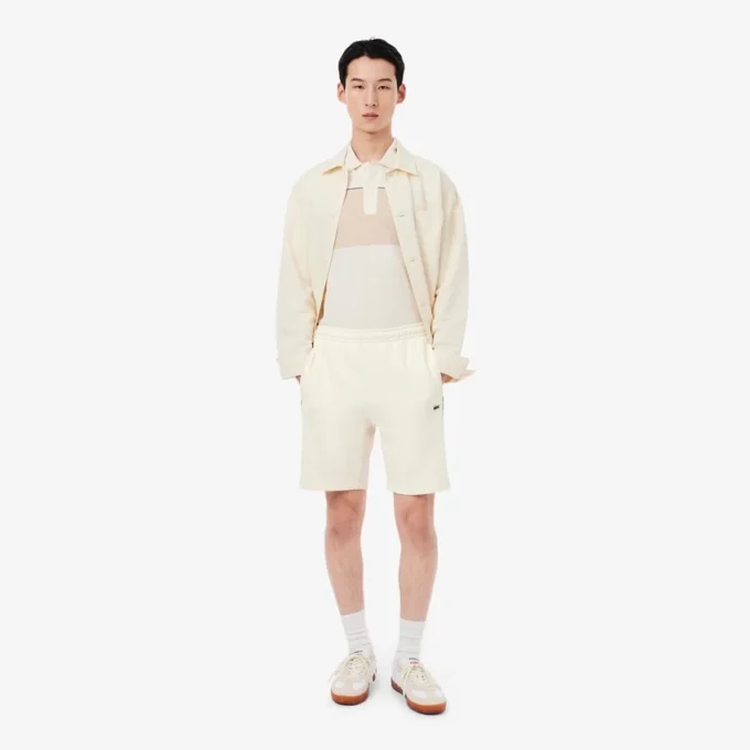 Regular fit fleece-short met kleurblokken