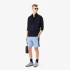 Regular fit fleece-short met kleurblokken