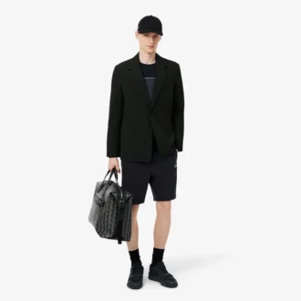 Regular fit fleece-short met kleurblokken