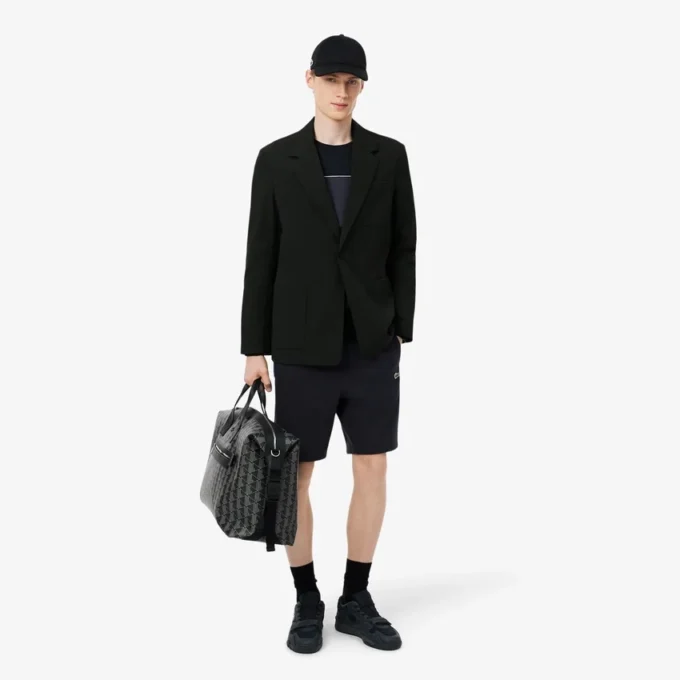 Regular fit fleece-short met kleurblokken