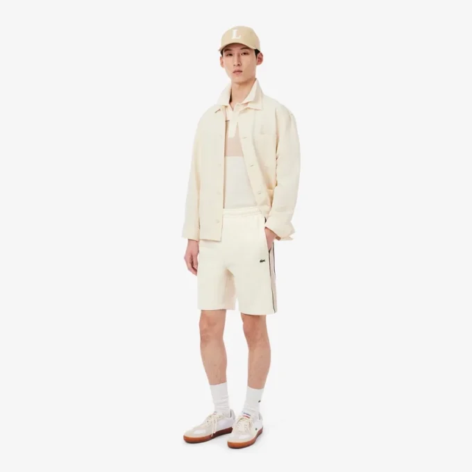 Regular fit fleece-short met kleurblokken