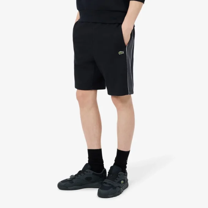 Regular fit fleece-short met kleurblokken