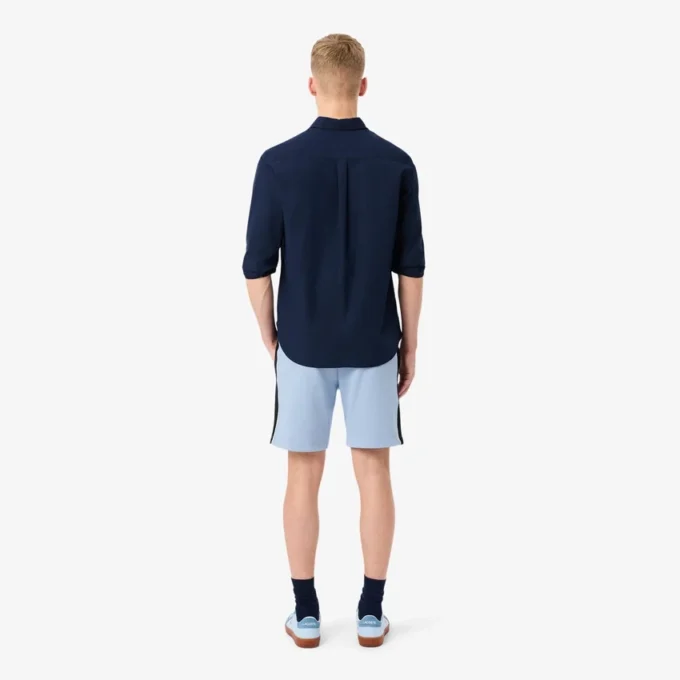 Regular fit fleece-short met kleurblokken