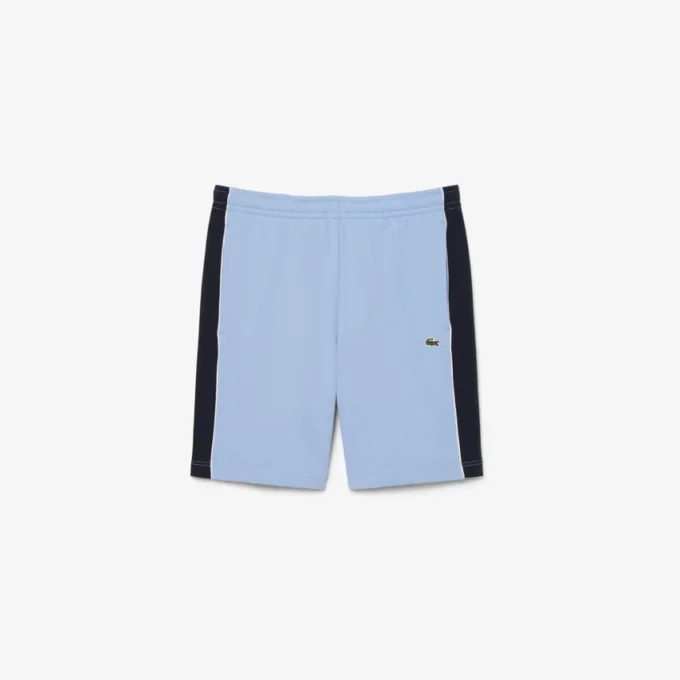 Regular fit fleece-short met kleurblokken