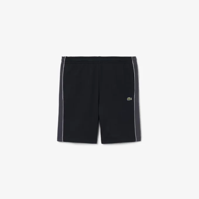 Regular fit fleece-short met kleurblokken