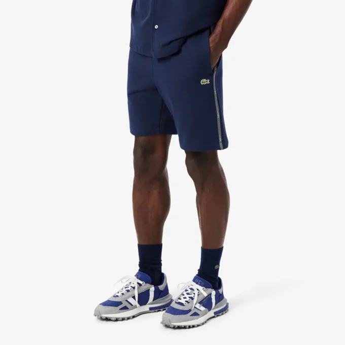 Regular Fit fleece-short met logo-streep