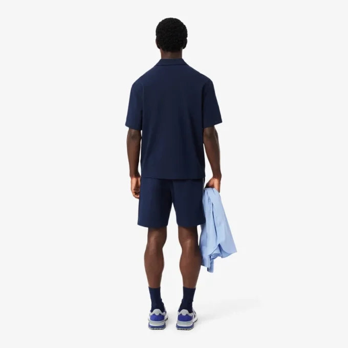 Regular Fit fleece-short met logo-streep