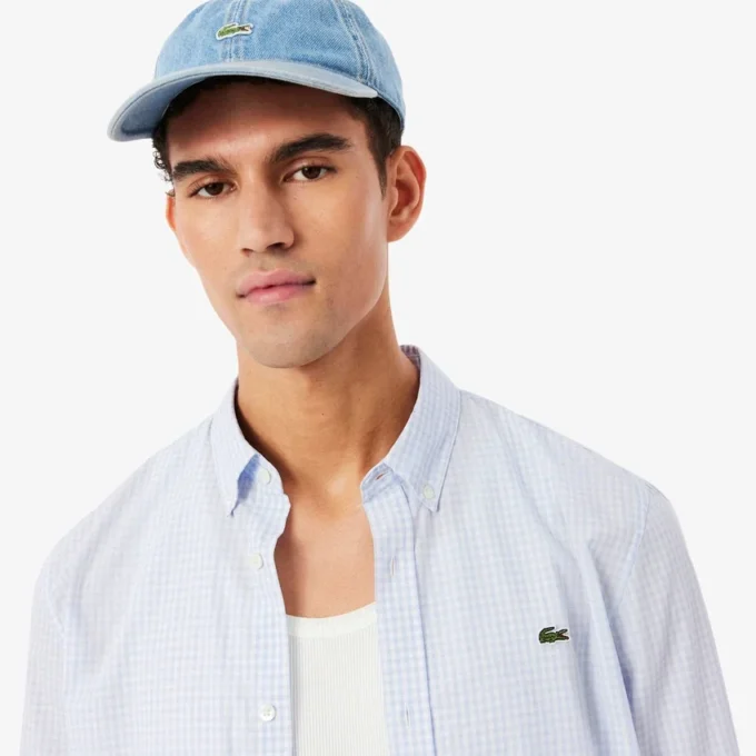 Regular Fit geruit popeline overhemd Regular Fit geruit popeline overhemd