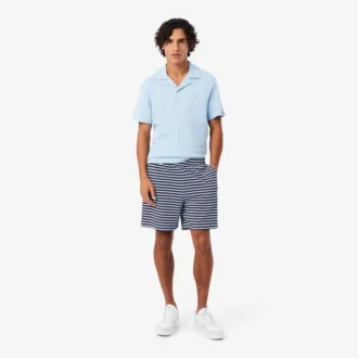 Regular fit gestreepte katoenen shorts