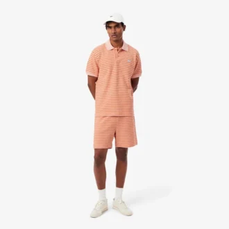 Regular fit gestreepte katoenen shorts