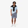 Regular fit gestreepte katoenen shorts