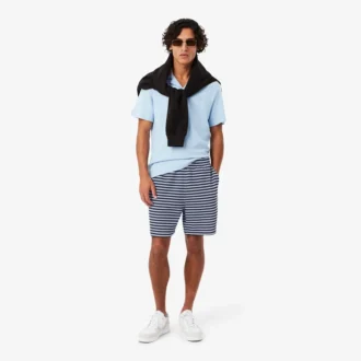 Regular fit gestreepte katoenen shorts